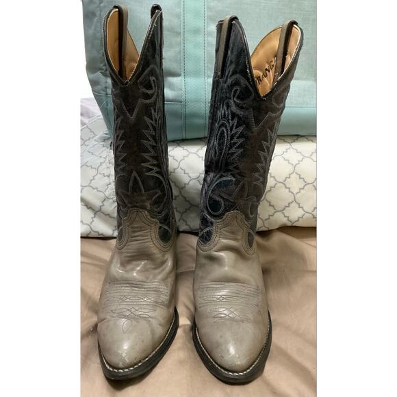 Durango Western Boots M/W Size 7/9 Gray & Dark Blue Faux Leather main image 5